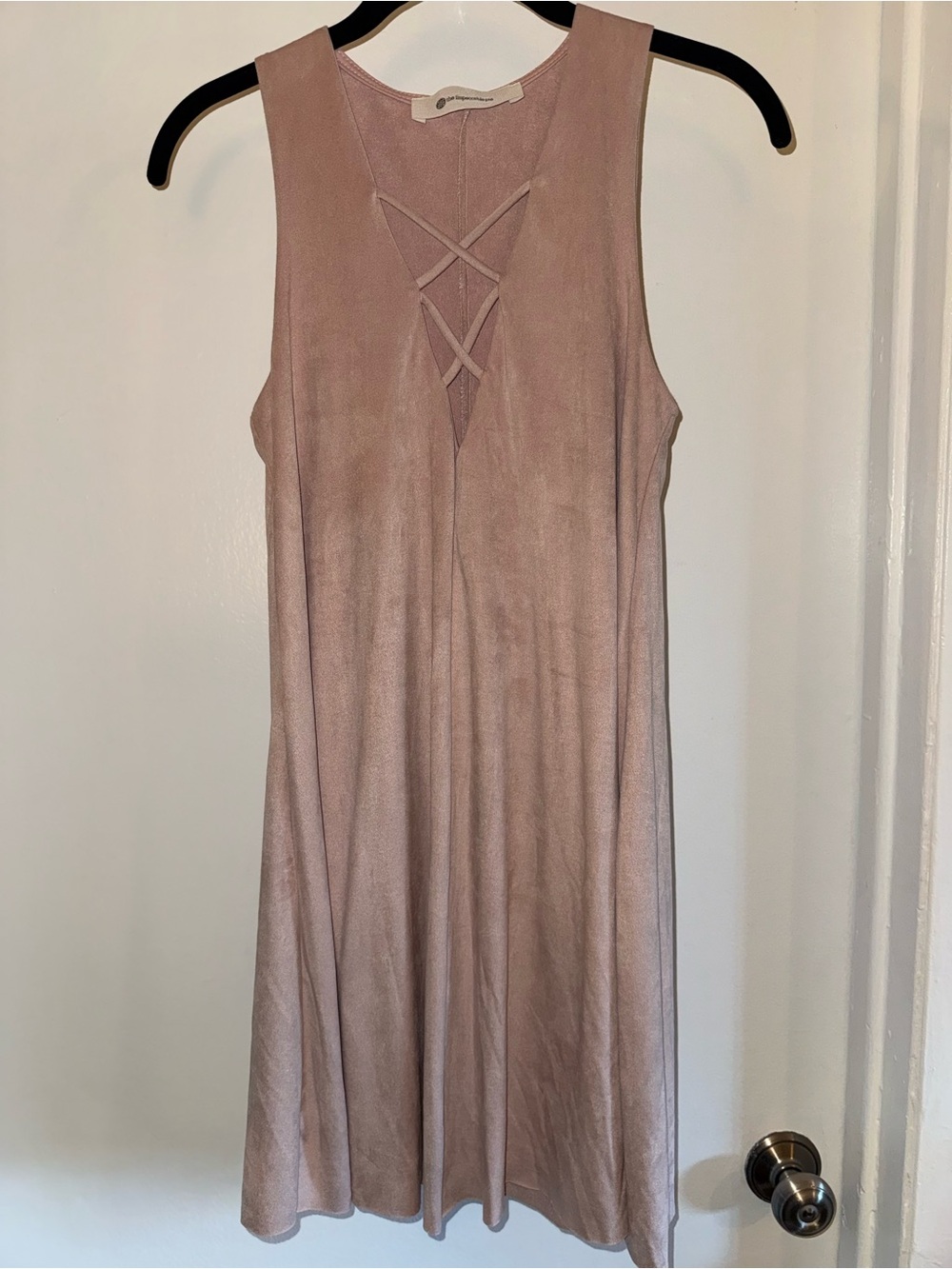 The Impeccable Pig Dusty Rose Criss Cross V-Neck Midi Dress Size S